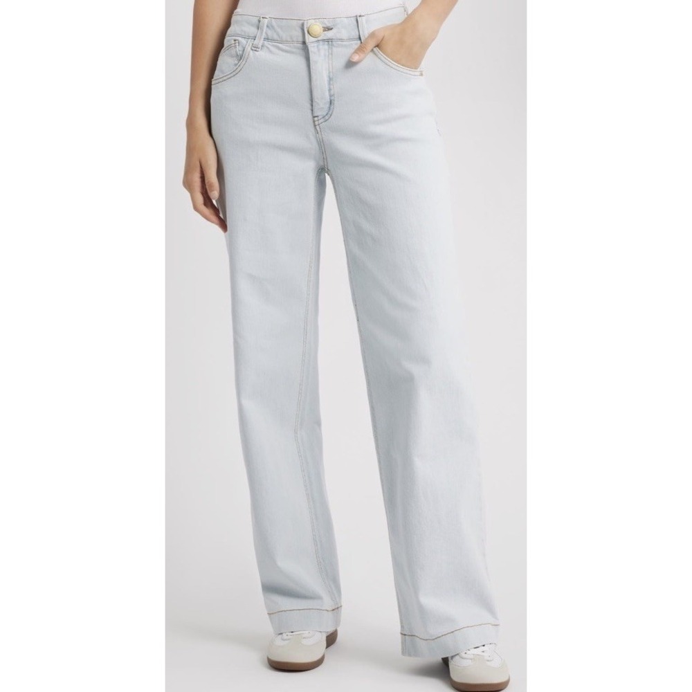 NWT $88 Wit & Wisdom Wide Leg 14 Jeans Powder Blue Sam High Rise Ab-solution
